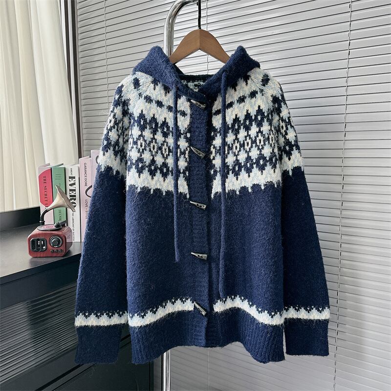 【outer】フード付きニットカーデ　M28321