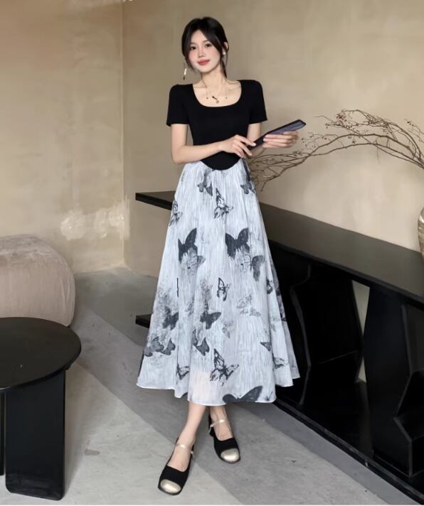 【dress】偽二つ切り替えワンピース G21002