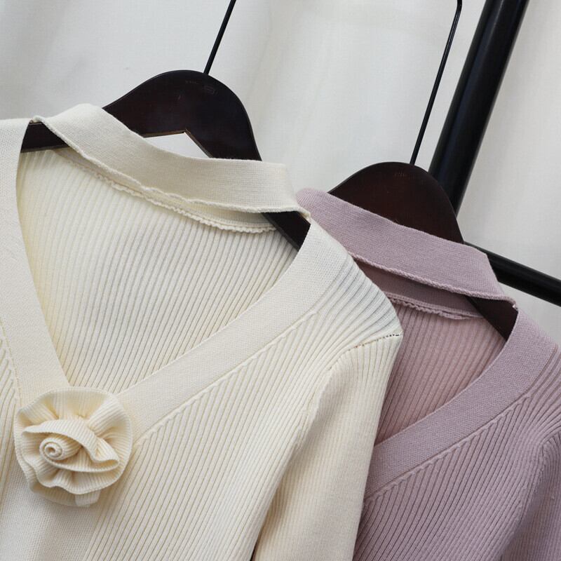 【tops】立体フラワーニットトップス　M28631