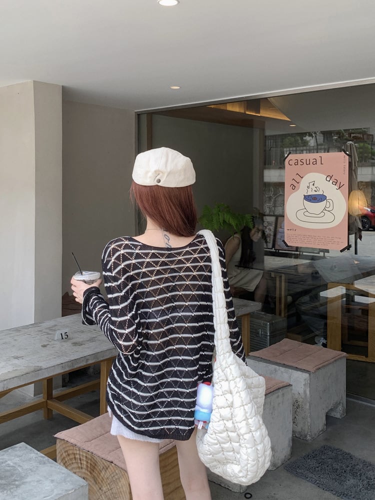 【tops】紫外線対策ニットトップス　M24280