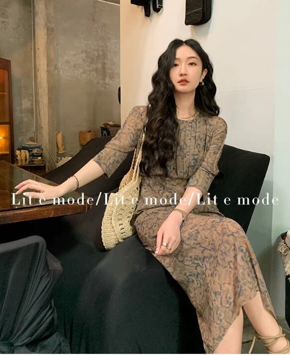 【dress】シンプルプリントワンピース G21094