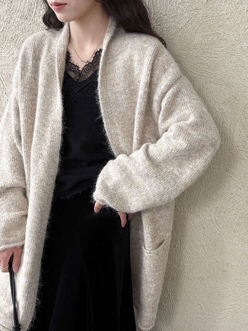 【outer】ロングニットカーディガン Q7301