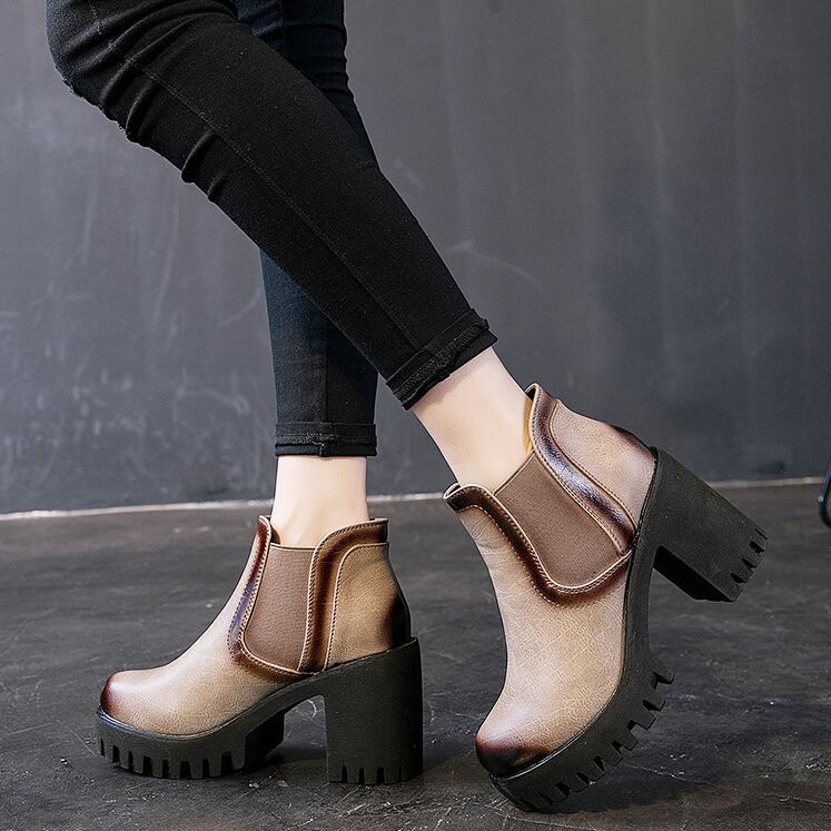 【shoes】チャンキーヒールブーツF0953