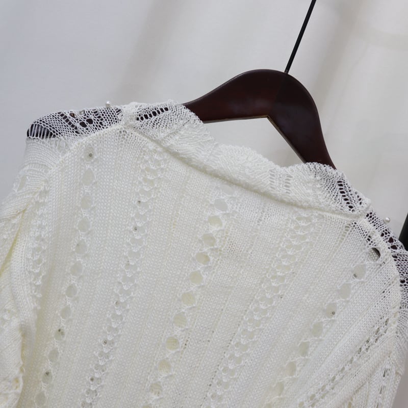 【outer】カットワークニットカーデ　M25765