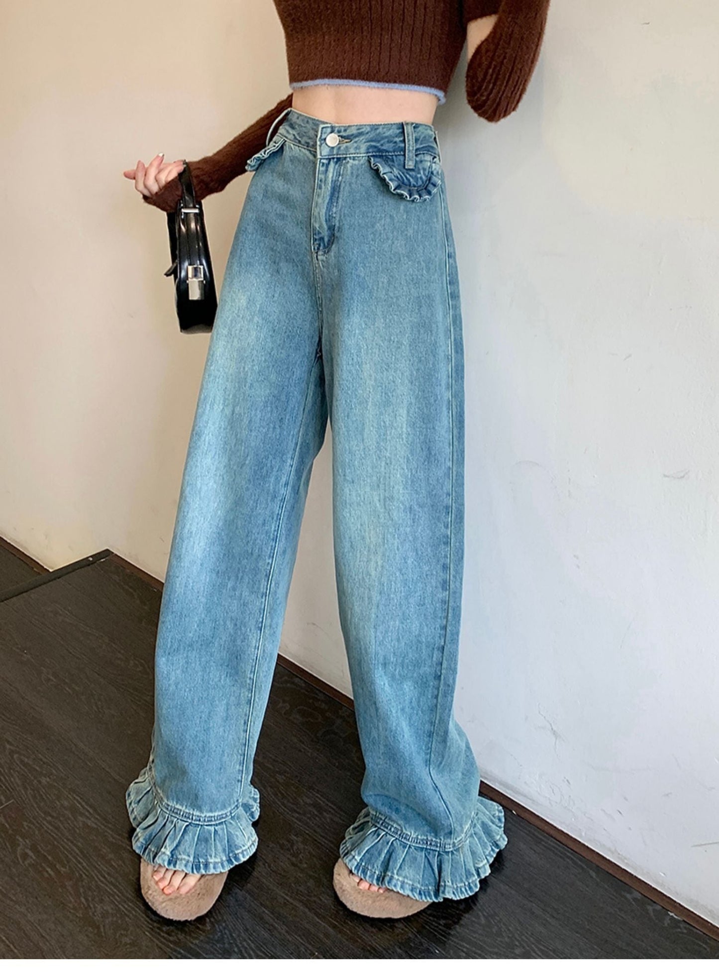 【bottoms】デニムガウチョパンツG20345