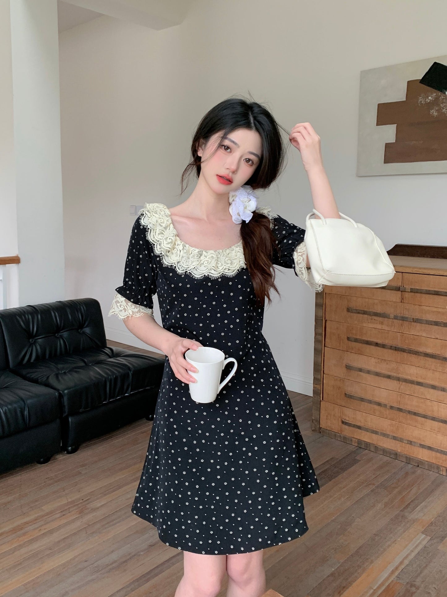【dress】ドット柄大きいサイズワンピース G20988