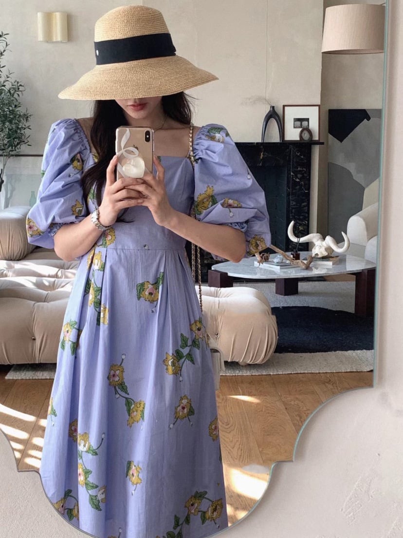 【dress】パフスリーブワンピース　M24735