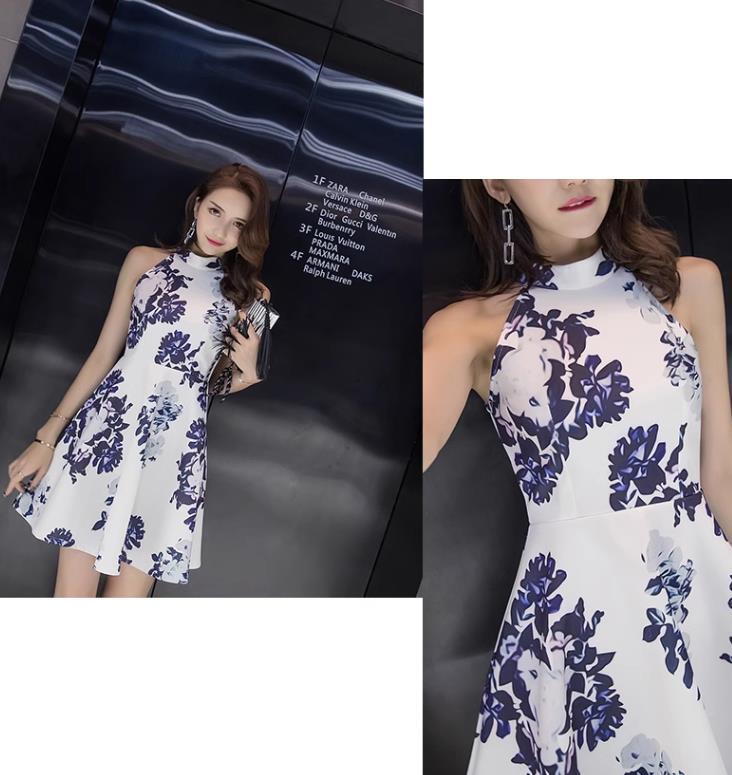 【dress】花柄AラインワンピースF7461