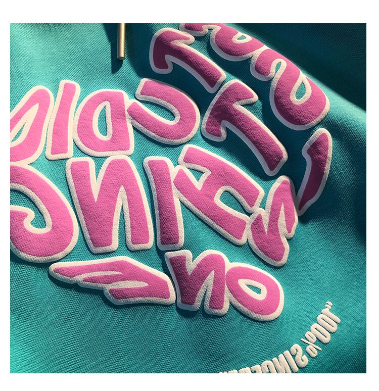 【tops】韓国ファッションINS風フード付き長袖英字柄配色ゆったり着回しF0805