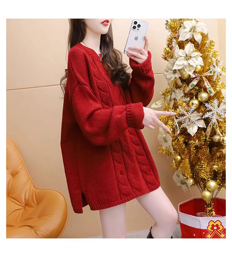 【tops】クルーネックニットセーター　M29162