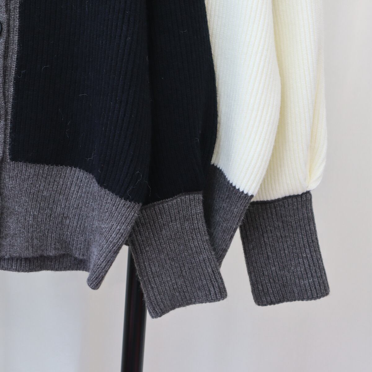 【outer】配色ニットカーデ　M18613