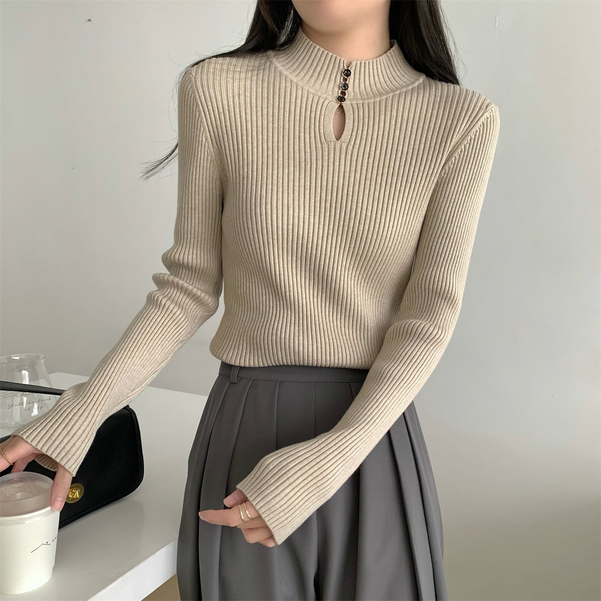 【tops】ニットトップス　M27664