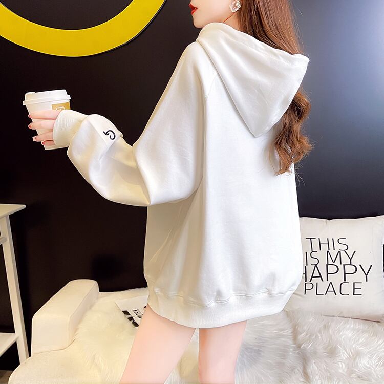 【tops】韓国ファッションフード付き長袖英字柄秋新作3色カジュアル薄手着回しパーカーF0722