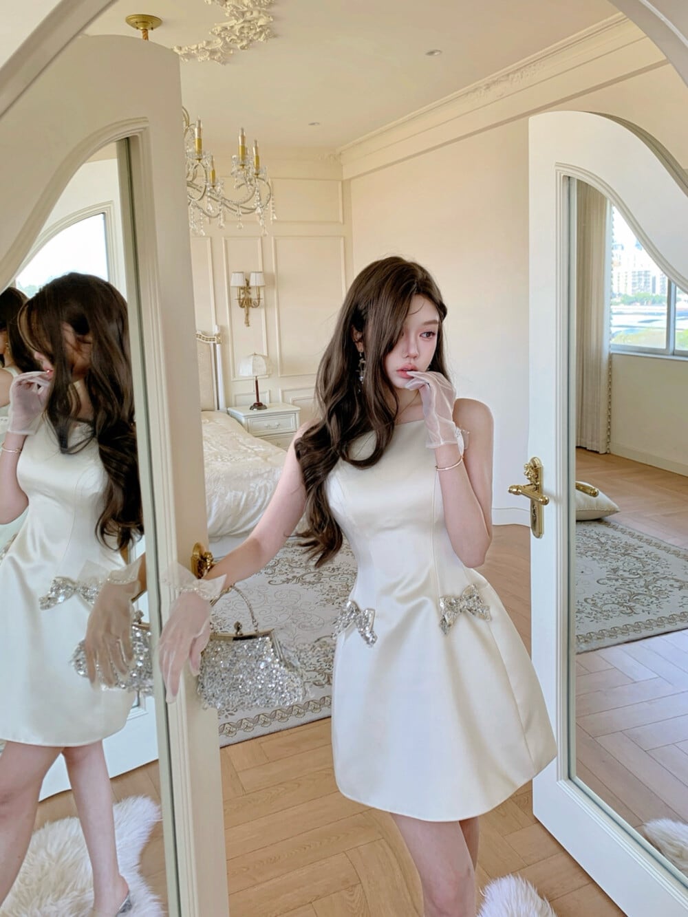 【dress】リボンミニワンピース　N3533