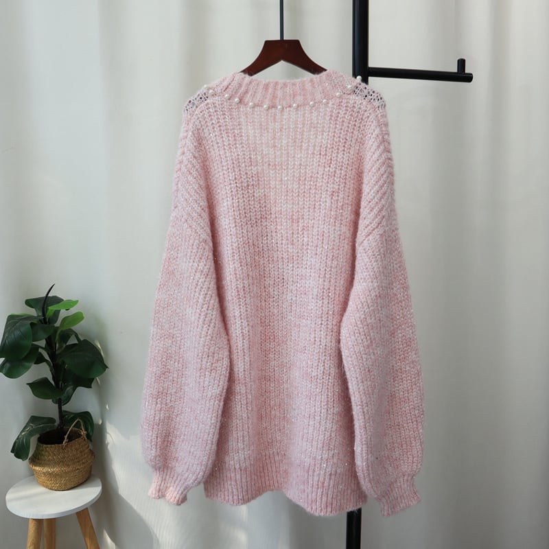 【outer】パールニットカーデ　M28552