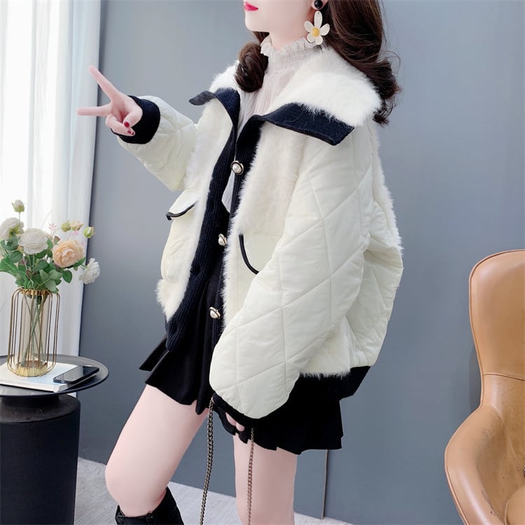 【outer】裹起毛ショートダウン　M28274