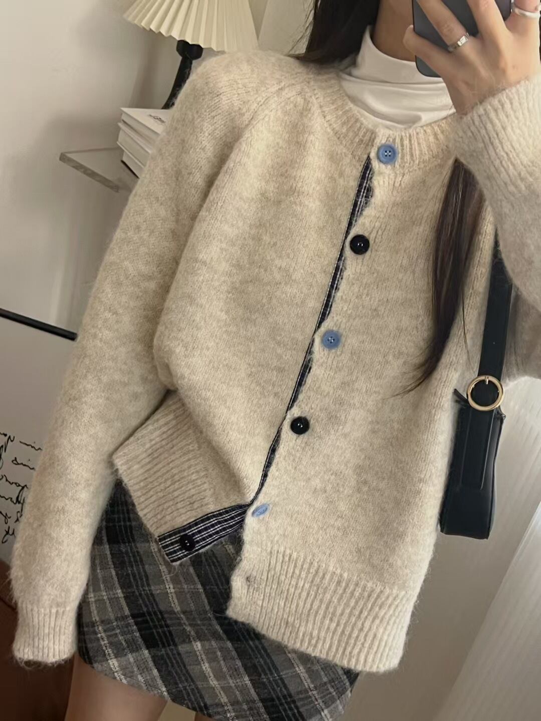 【outer】切り替えニットカーデ　M29006