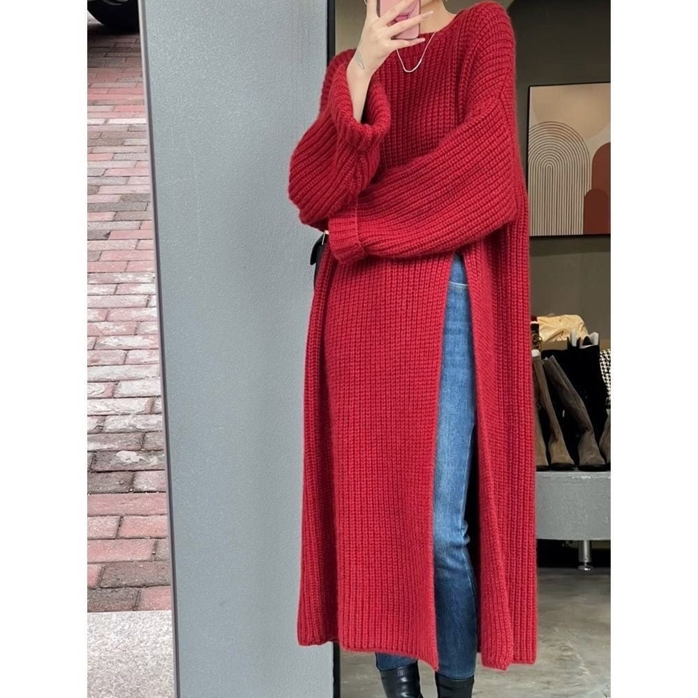 【dress】スリットニットワンピース 　N2753