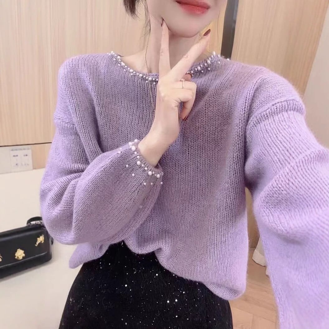 【tops】パールニットセーター　M28737