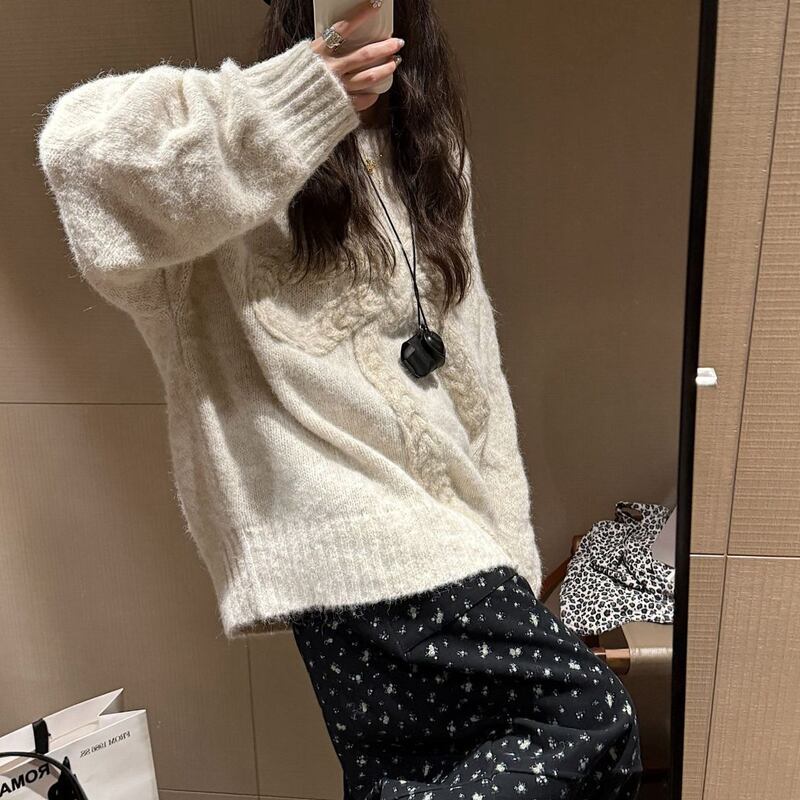 【tops】リボンニットトップス Q7243