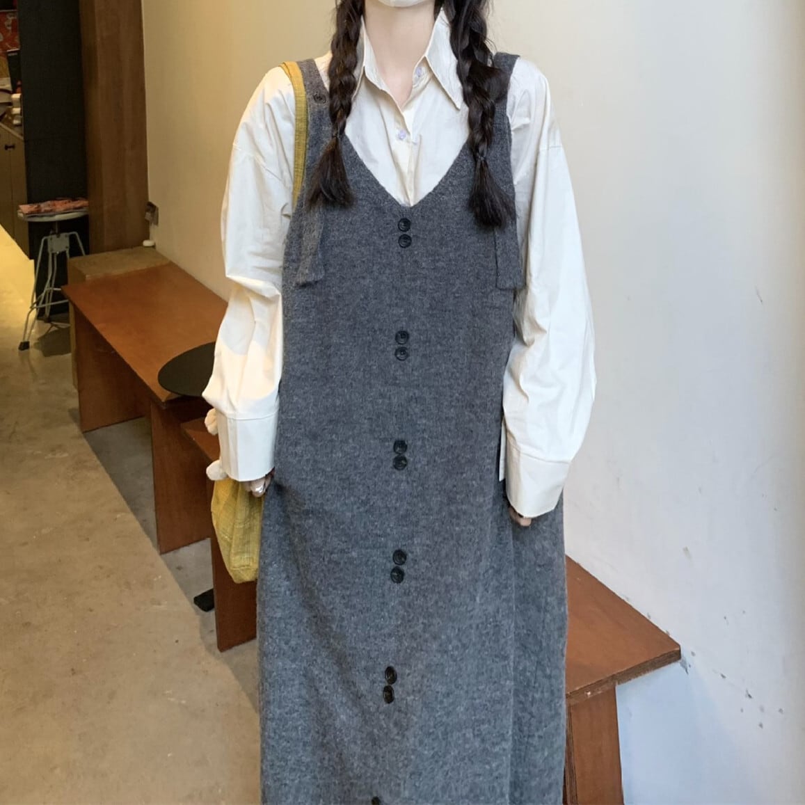 【dress】ボタンデザインベストワンピース　N2711