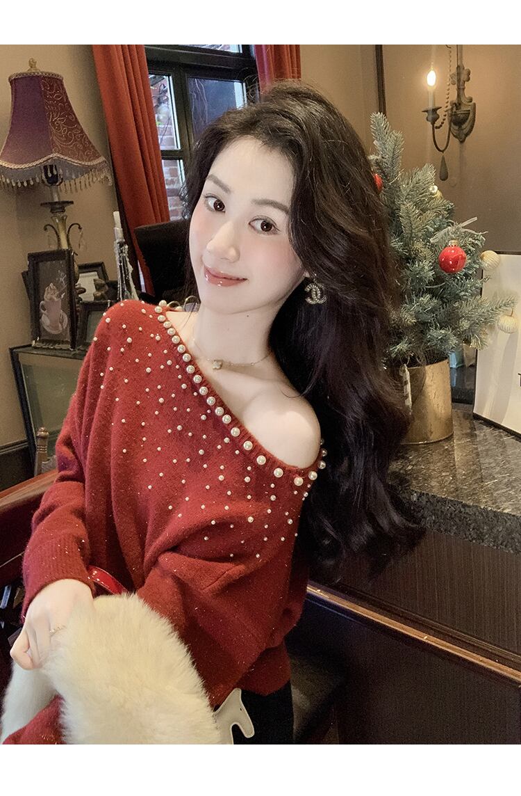 【tops】パールニットトップス　N2882
