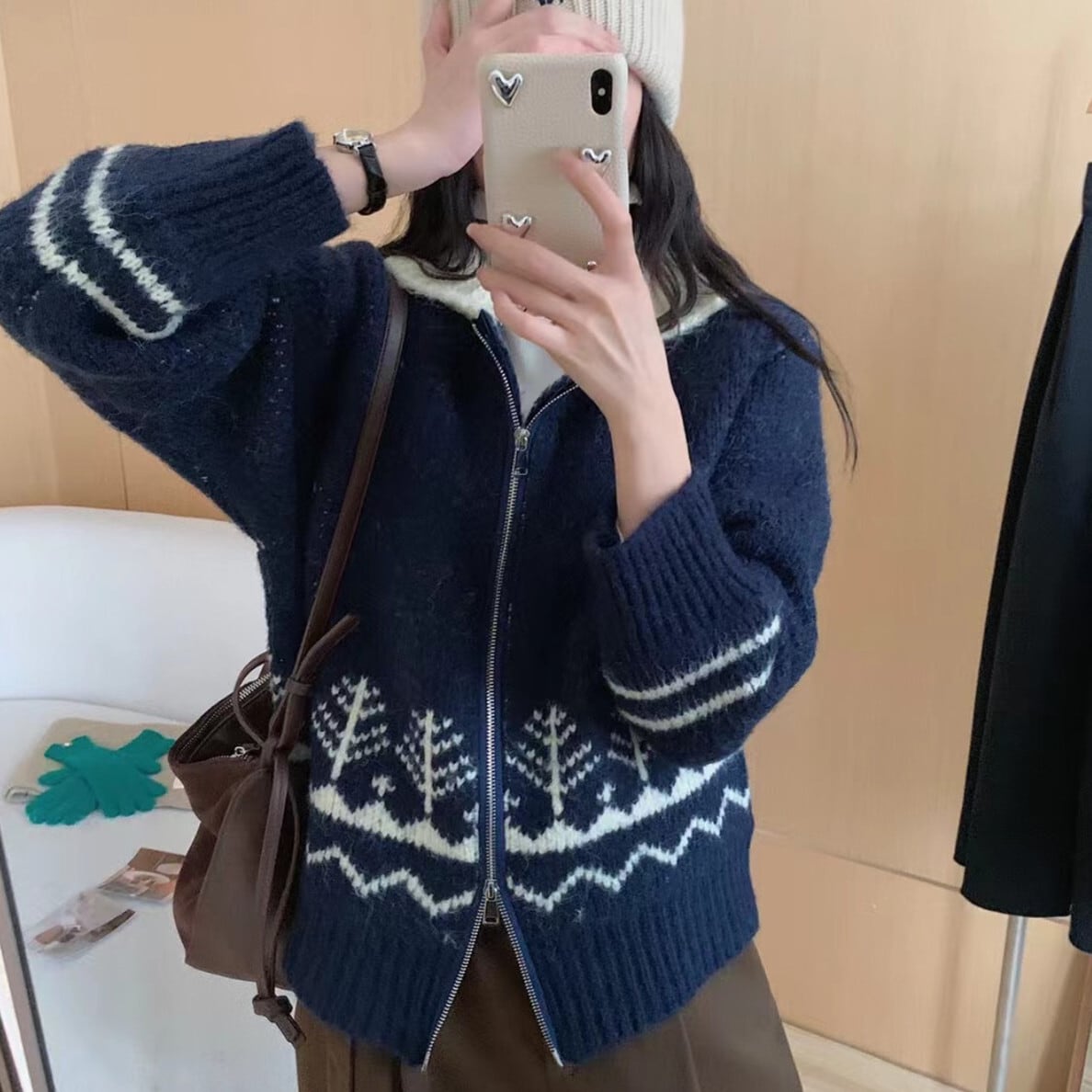 【outer】ファスナーニットカーデ　M27805