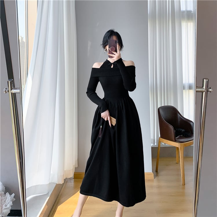 【dress】切り替えニットワンピース　M26174
