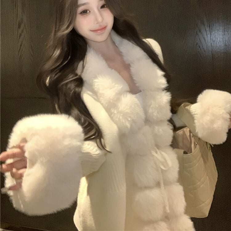【outer】ファードッキングニットケープ　M27786