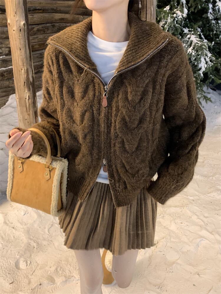 【outer】ファスナーニットカーデ　M27456