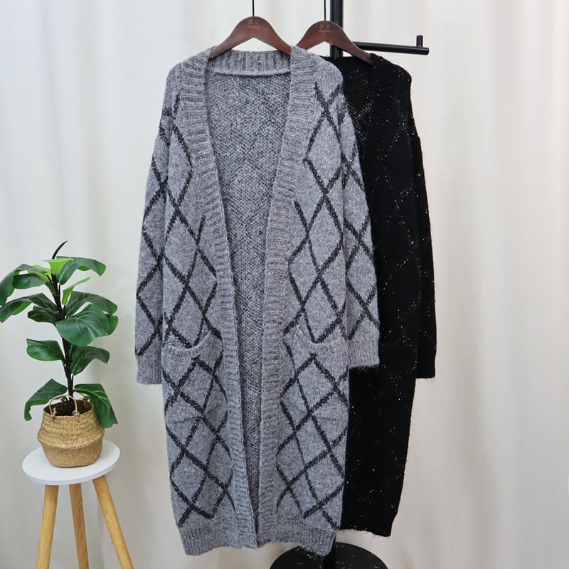 【outer】ロング丈ニットカーデ　M25412