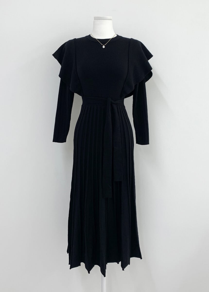 【dress】フリルニットワンピース　M26191