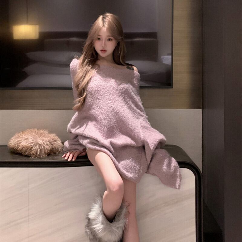 【tops】オフショルダーニットセーター　M27714