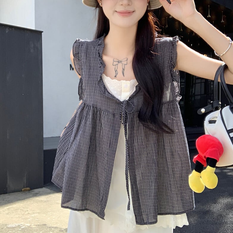 【tops】レース切り替えトップス　M24807