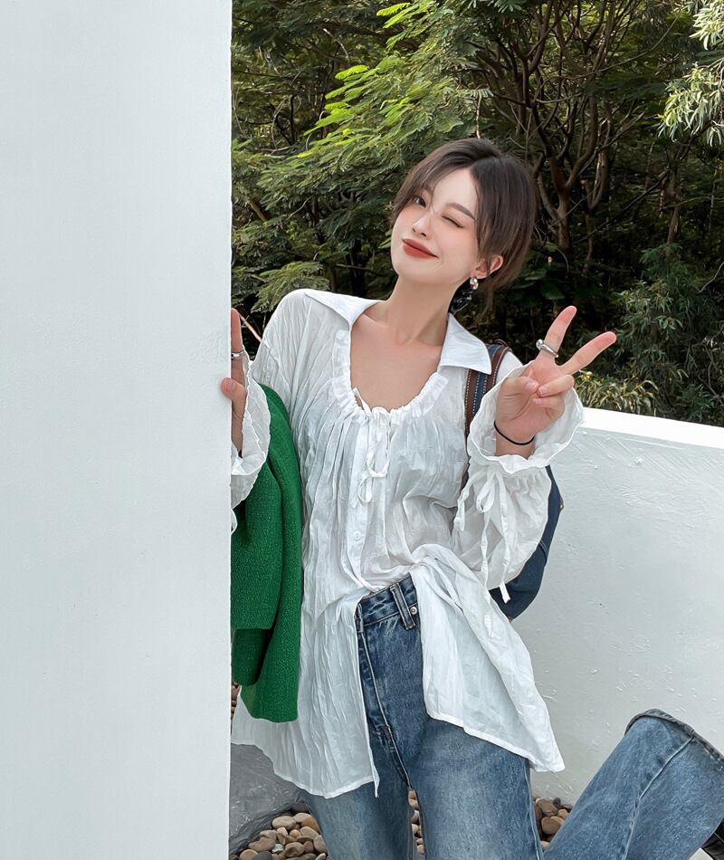 【tops】パフスリーブ ブラウスG20356