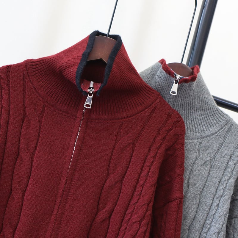 【outer】ファスナーニットカーデ　M27907