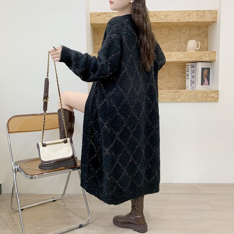【outer】ロング丈ニットカーデ　M26052