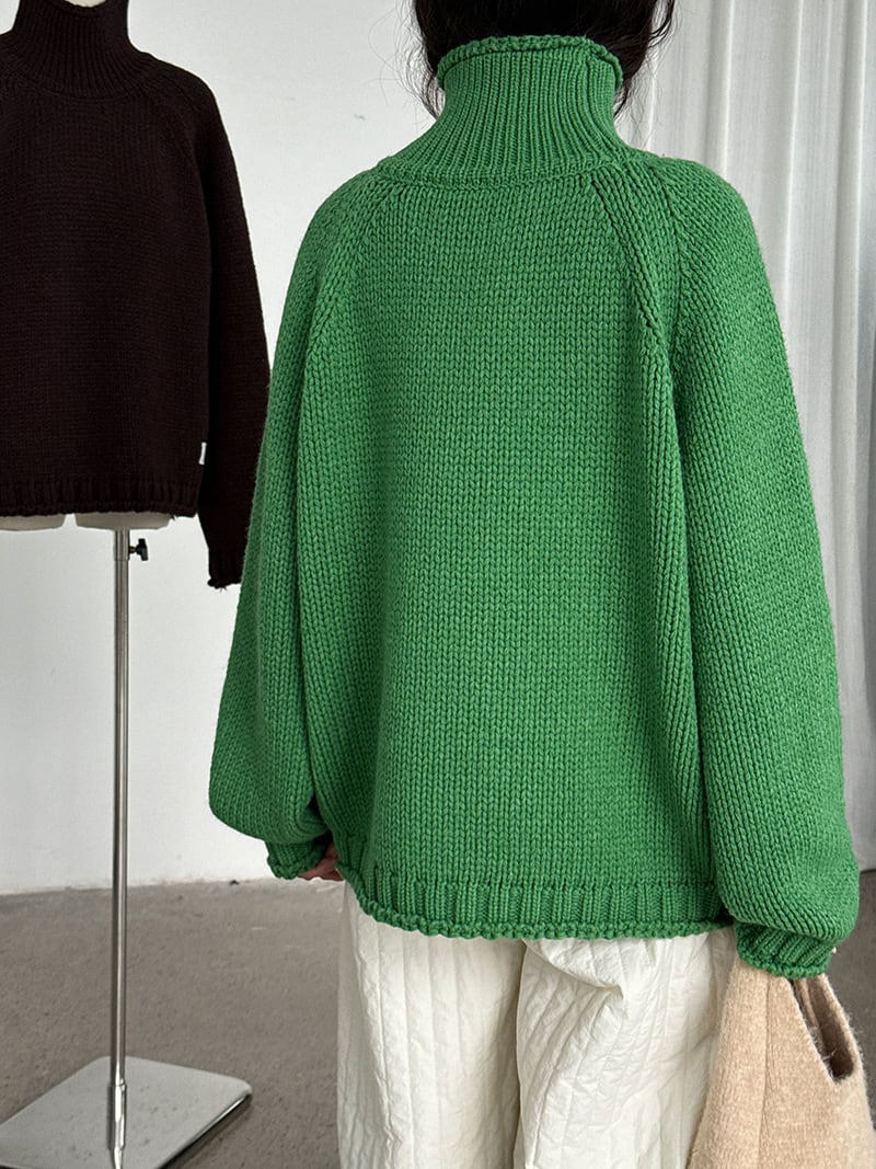 【tops】ハイネックニットトップス Q7305