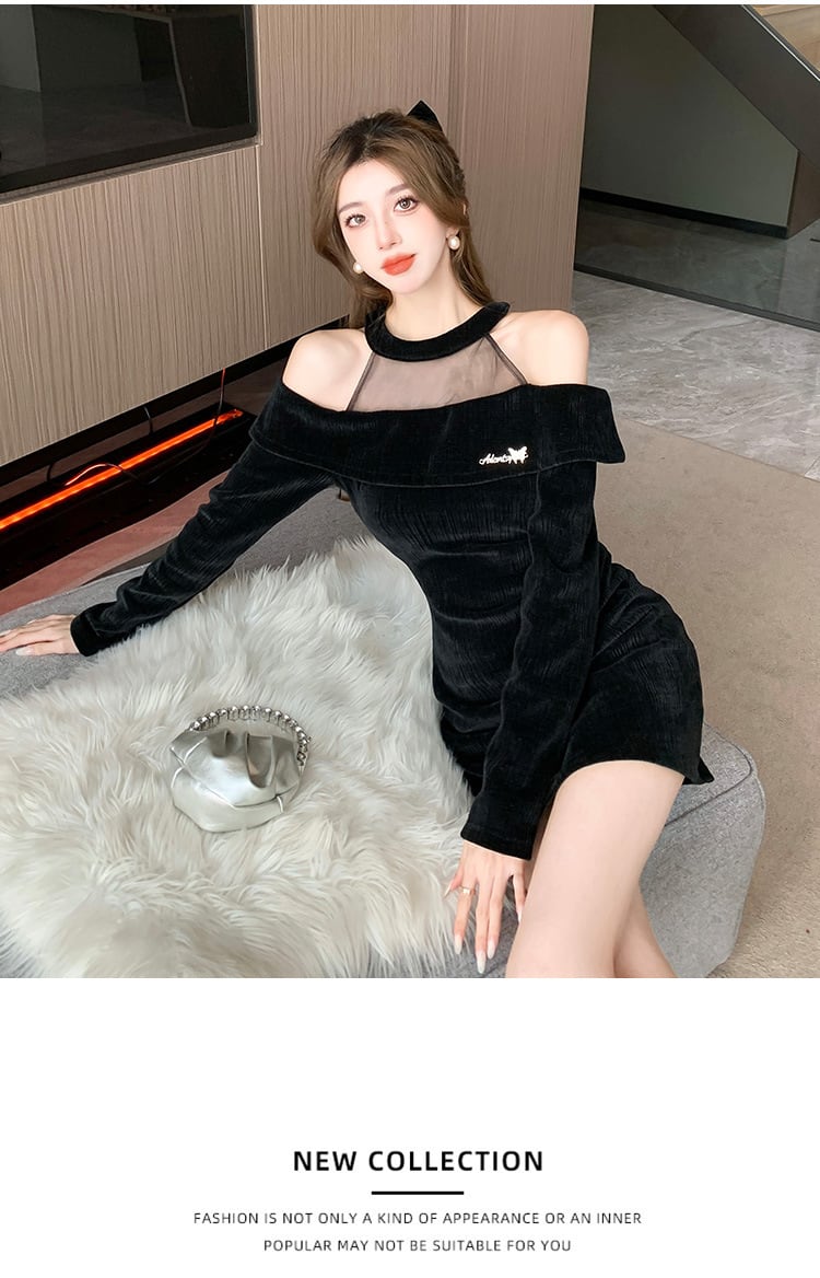 【dress】メッシュタイトミニワンピース G19251