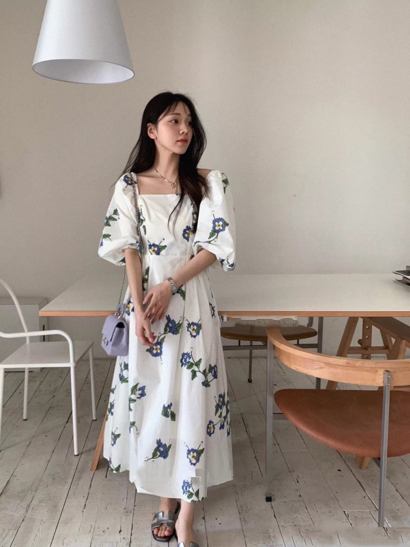 【dress】パフスリーブワンピース　M24735