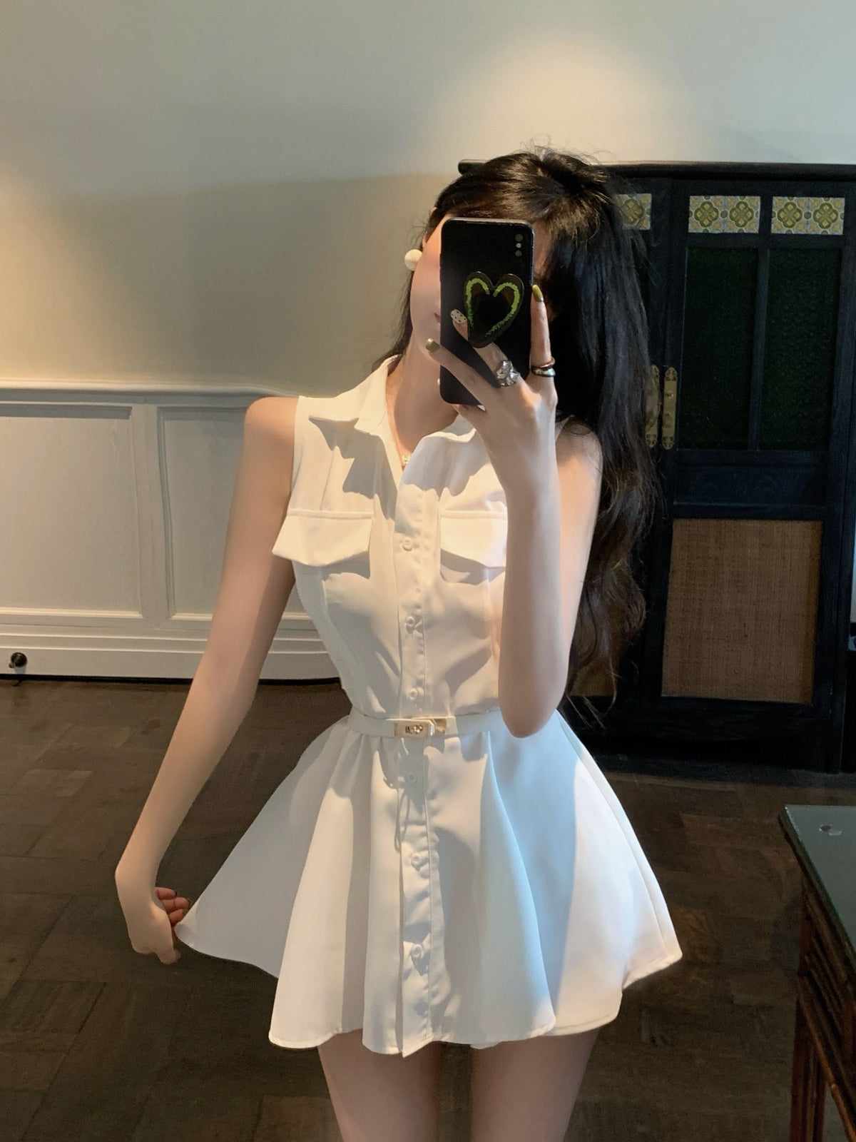 【dress】POLOネックシャツワンピース　M24537