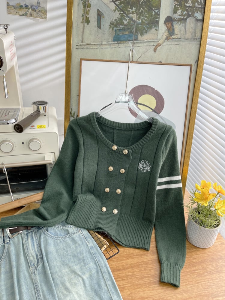 【outer】刺繍ニットカーデ　M25544