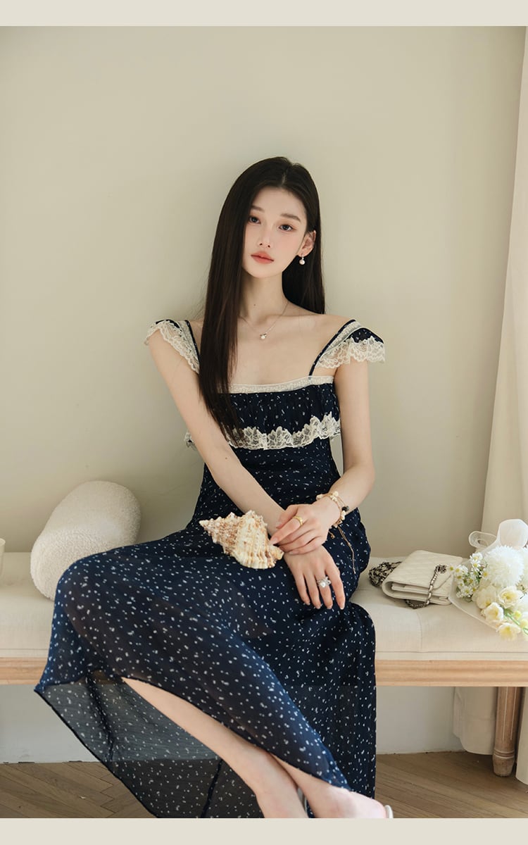 【dress】レースフリルキャミワンピース　M31661