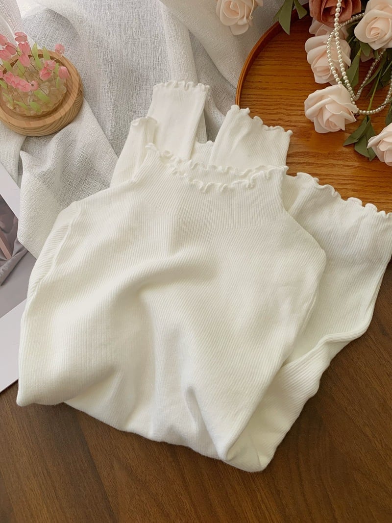【tops】フリルニットトップス　M27210