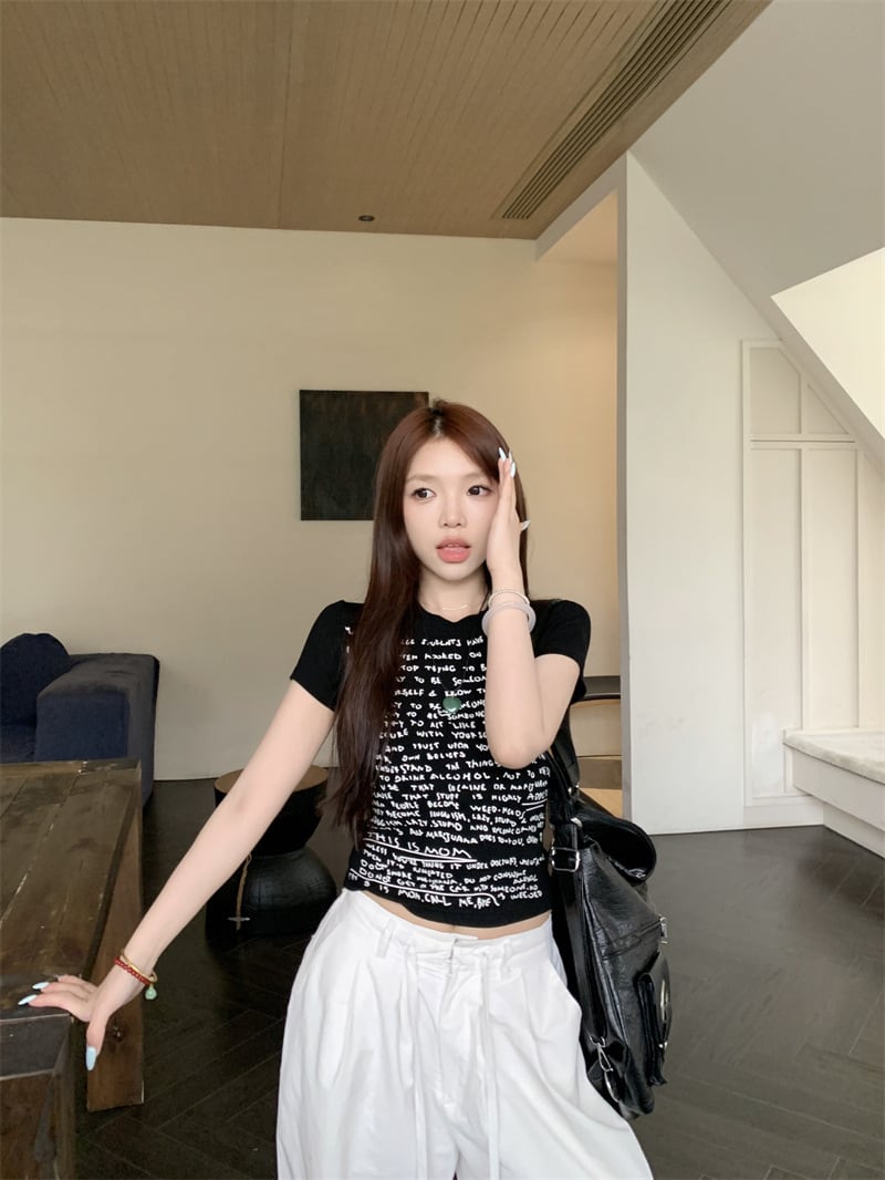 【tops】プリントTシャツ　M24619