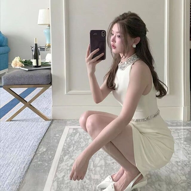 【dress】好感度満載！披露宴二次会ノースリーブウェスト絞り人気デートワンピースF5575