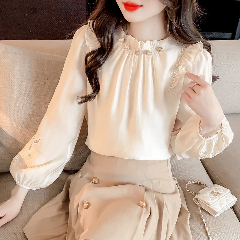 【tops】リボン付きブラウス　M29118