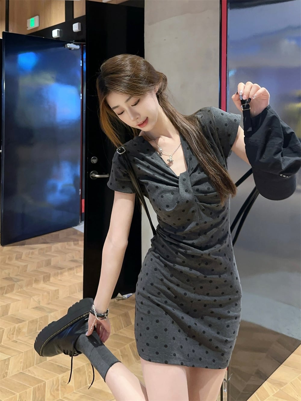 【dress】ドット柄ワンピース　M24404
