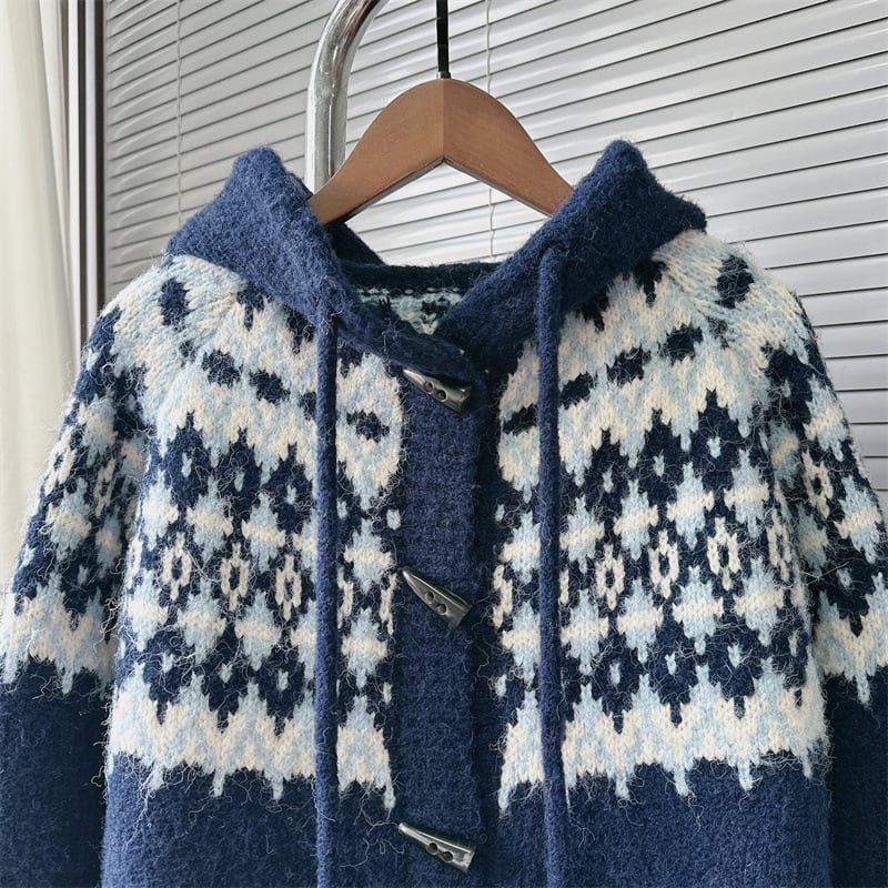 【outer】フード付きニットカーデ　M28321