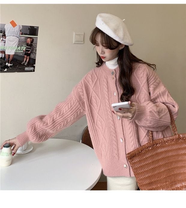 【outer】クルーネックニットカーデ　M27251
